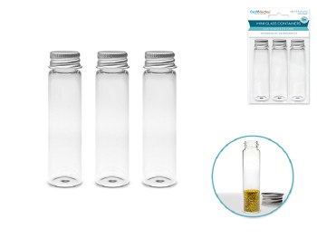 Mini Glass Containers set of 3