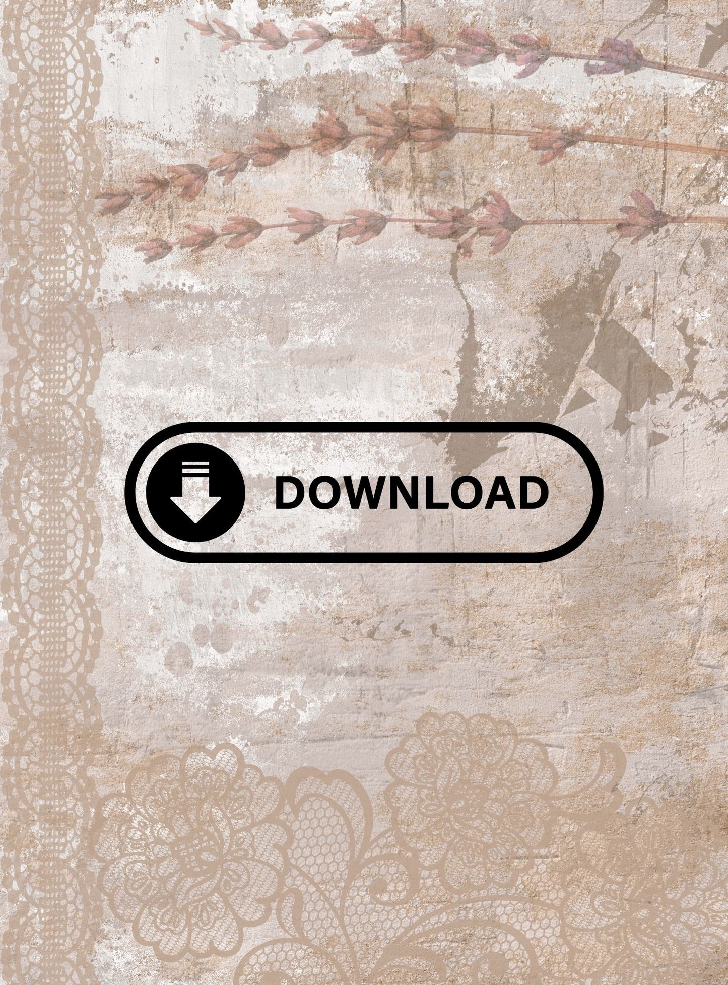 Grunge & Lace Junk Journal Digital Download Printable 15 Pages