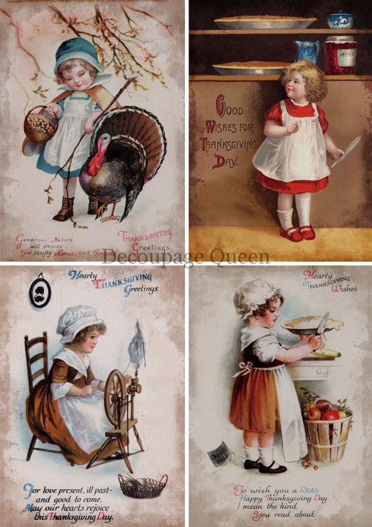 Decoupage Queen Rice Paper Thanksgiving Greetings #0497
