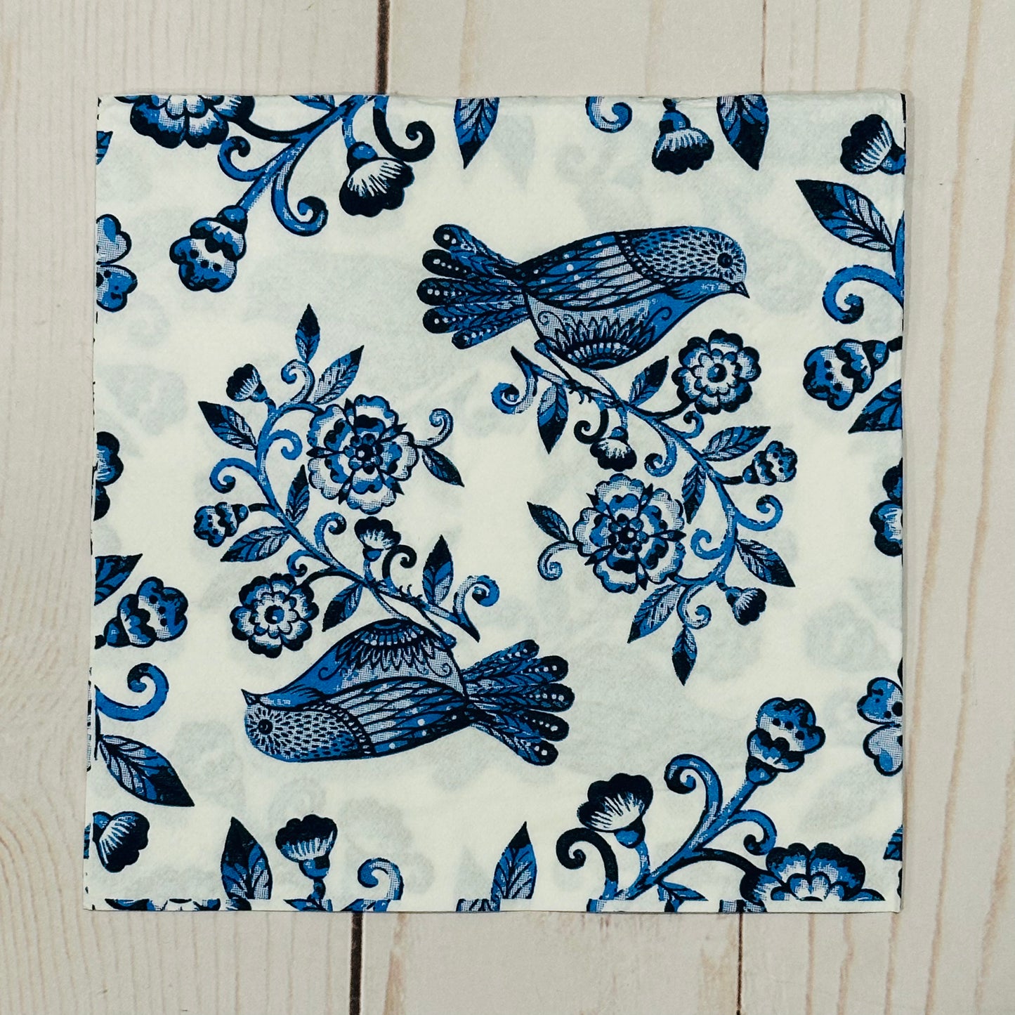 Blue & White Birds Cocktail Napkin (Set of 2)