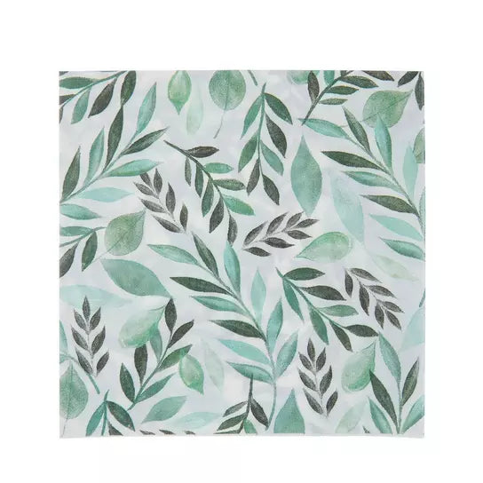 Watercolor Leaves Cocktail Napkin (set of 2)