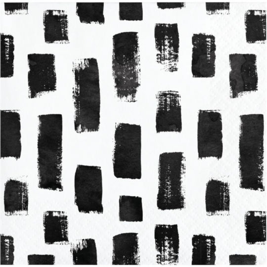 Black & White Abstract Cocktail Napkin (Set of 2)