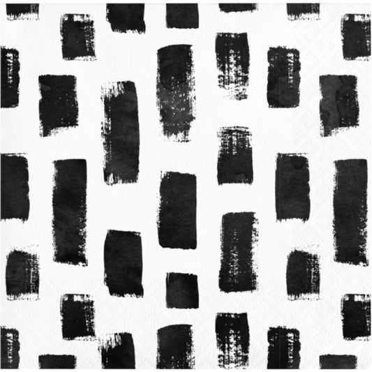 Black & White Abstract Cocktail Napkin (Set of 2)