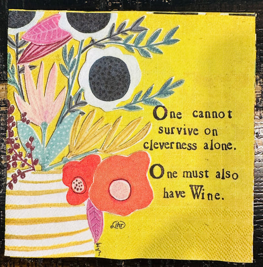 One Cannot Survive Floral Cocktail Napkin (Set of 2)