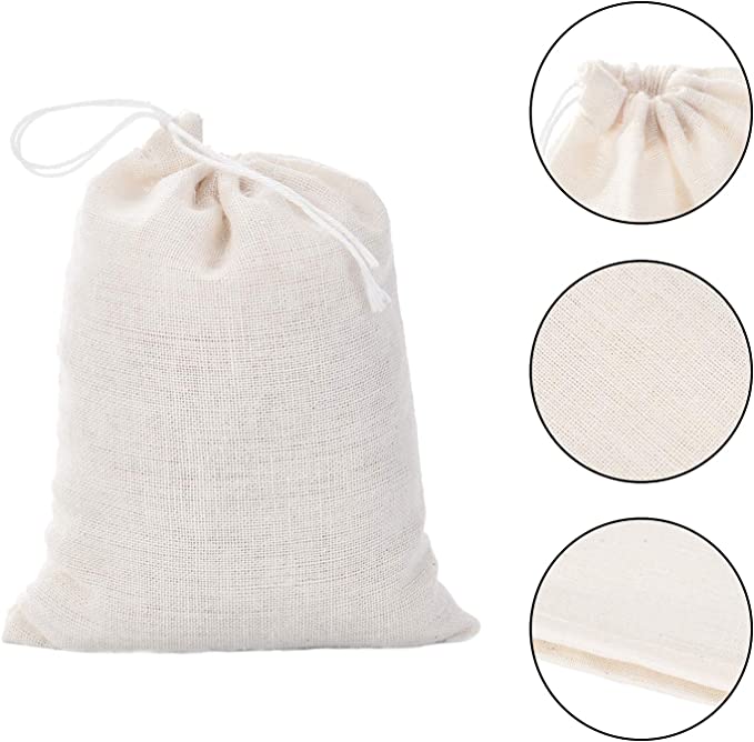 Muslin Drawstring Bag (Set of 12)