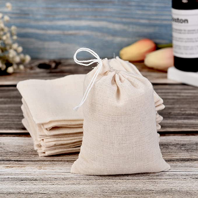 Muslin Drawstring Bag (Set of 12)