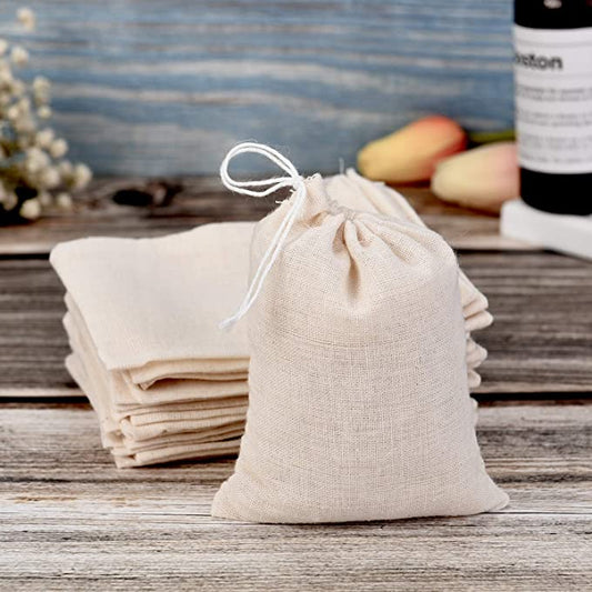 Muslin Drawstring Bag (Set of 12)