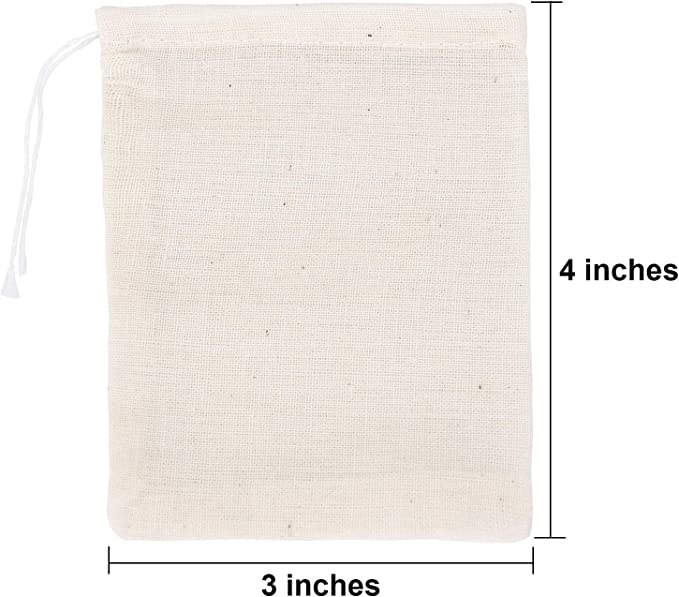 Muslin Drawstring Bag (Set of 12)