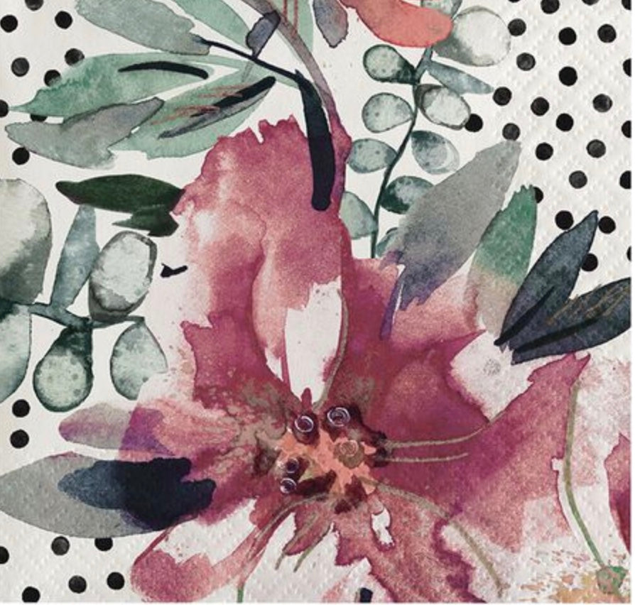 Floral Collage Cocktail Napkin (Set of 2)