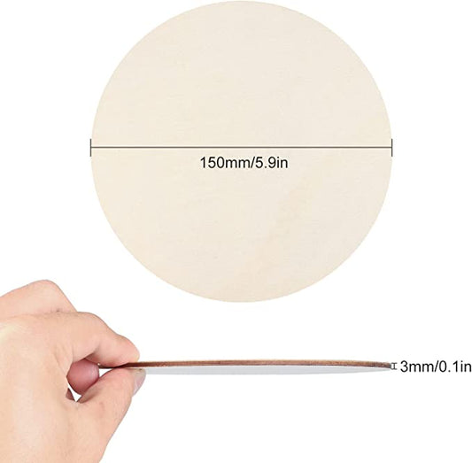 Unfinished Wooden Circle Cutouts for Crafts 6" each (Set of 6)