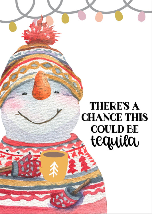 Cute Tequila Snowman Printable 8X10"