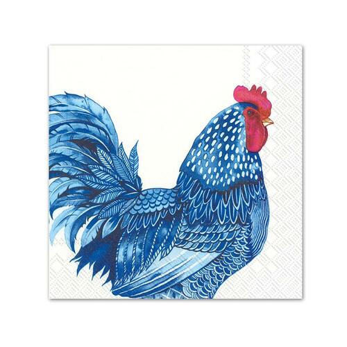 Blue & Red Rooster Napkin Set of 2 (Luncheon Size)