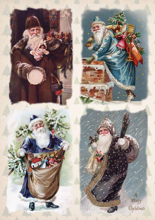 Decoupage Queen Paper Old World Santas #0201