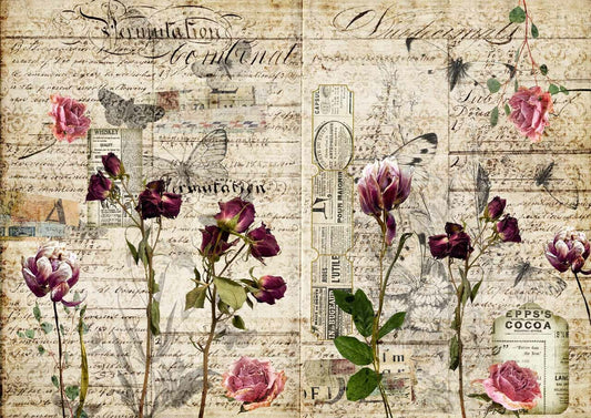 Decoupage Queen Paper Pressed Flowers #0236