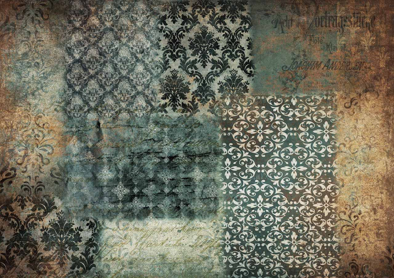 Decoupage Queen Paper Blue Patchwork #0261