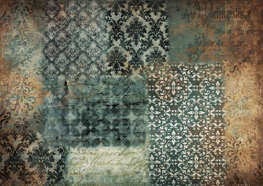 Decoupage Queen Paper Blue Patchwork #0261