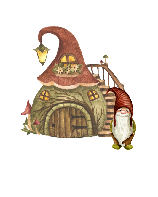 Gnome with House Printable Graphic