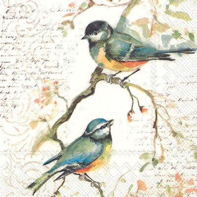 Happy Little Titmice Napkin Set of 2 (Luncheon Size)
