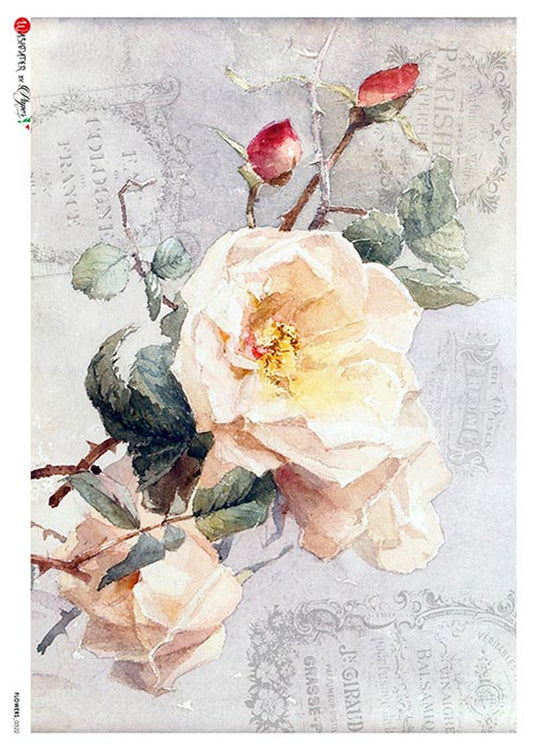 Paper Designs Rice Paper Flower Rose #0322