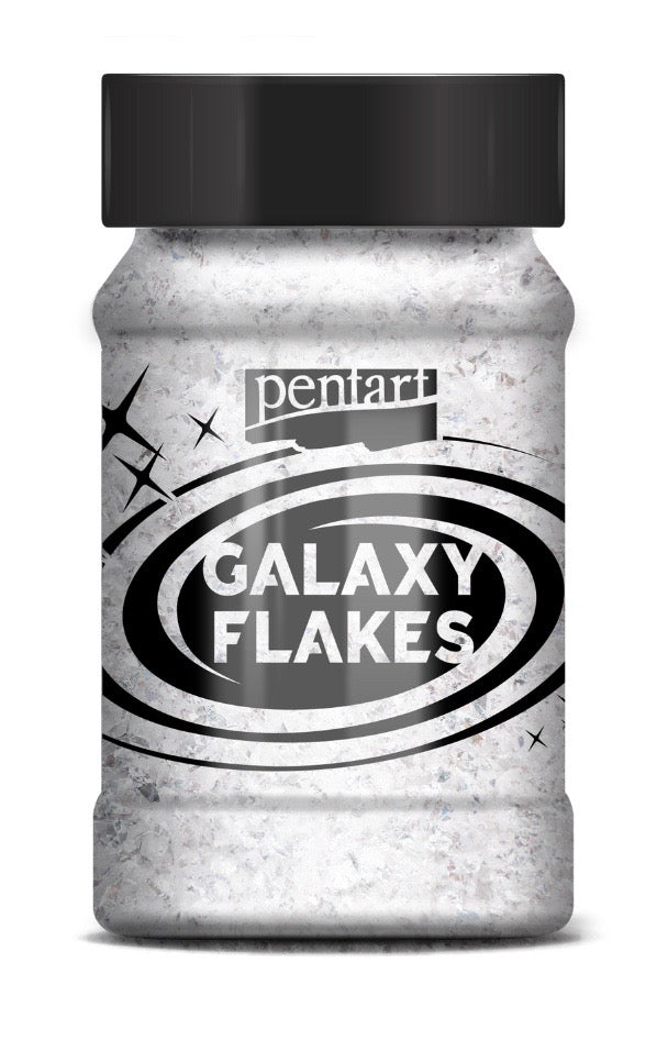 Pentart Colored Foil Galaxy Flakes Mercury White