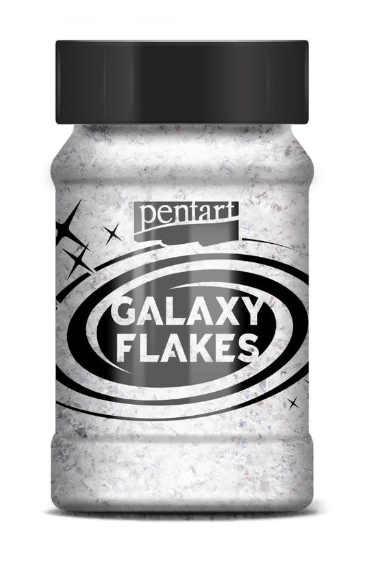 Pentart Colored Foil Galaxy Flakes Mercury White