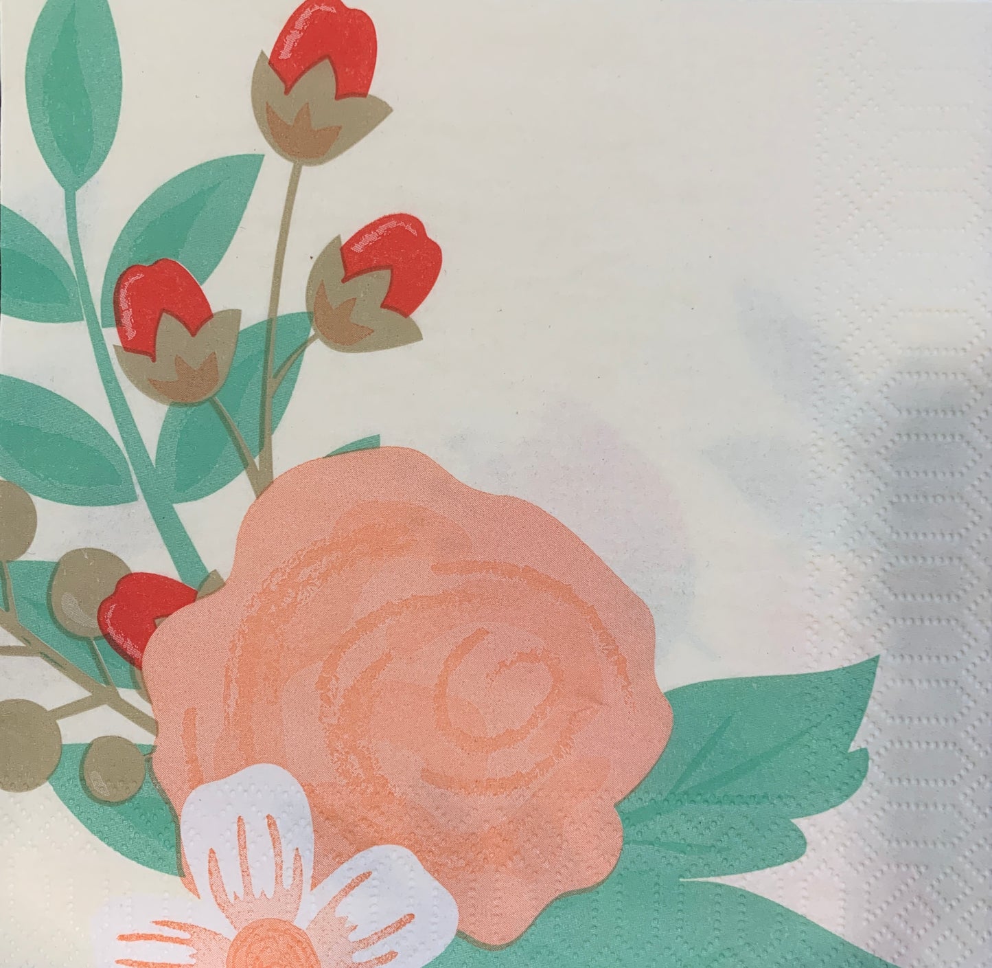 Soft Floral Napkin Set of 2 (Luncheon Size)