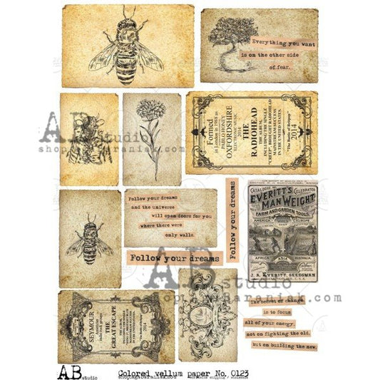 AB Studio Vellum Paper A4 Garden Ephemera #0123
