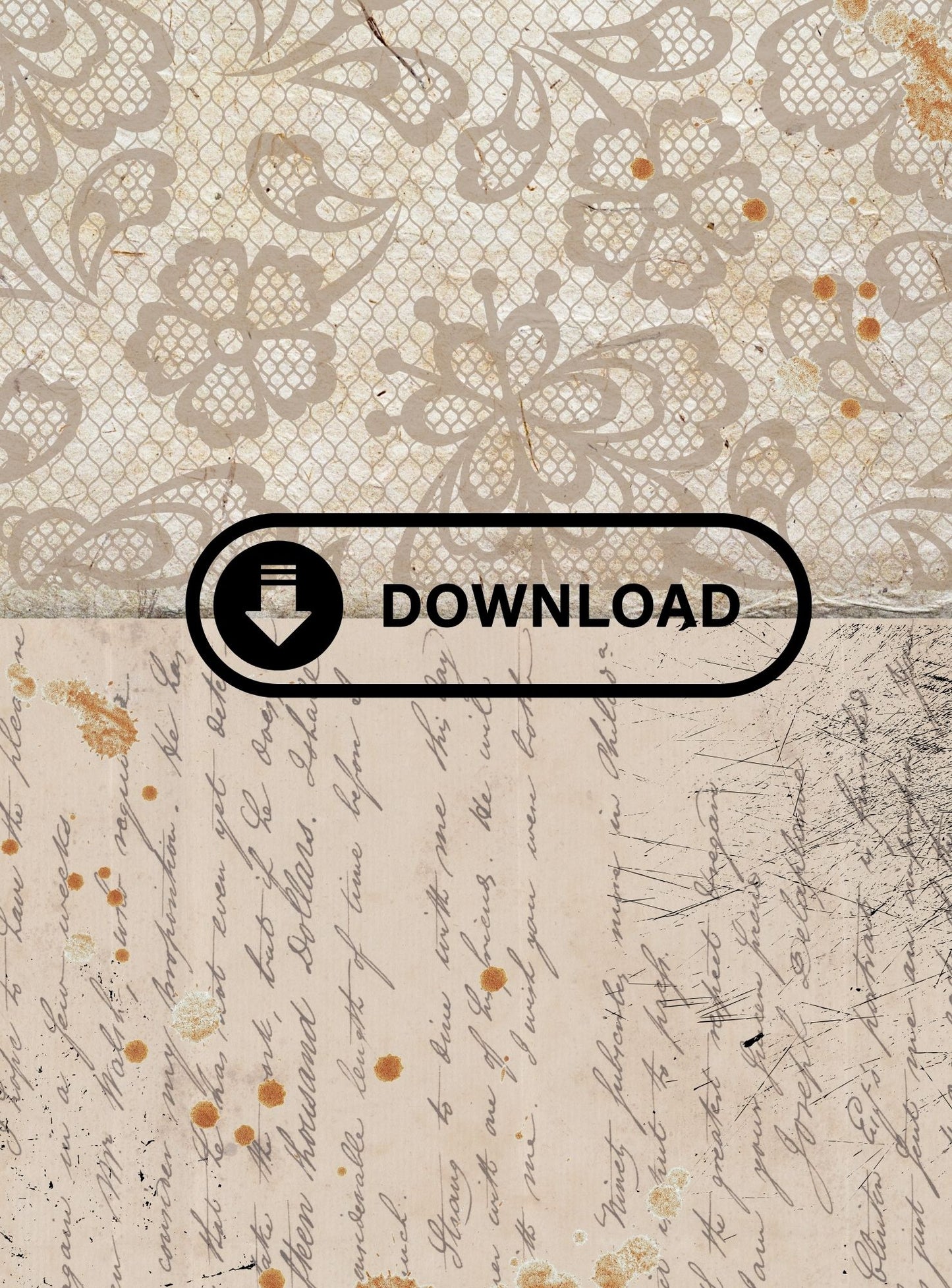 Grunge & Lace Junk Journal Digital Download Printable 15 Pages