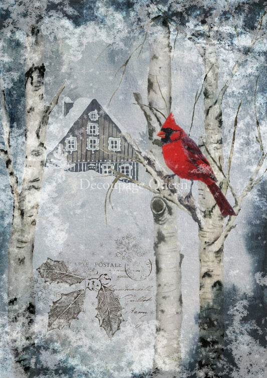Decoupage Queen Winter Cardinal #0520