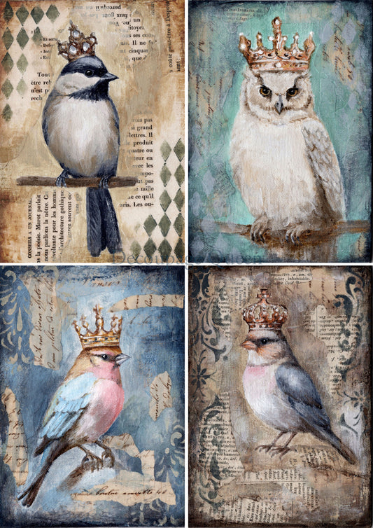 Decoupage  Queen Teresa Rene Art The Four Birds #0587