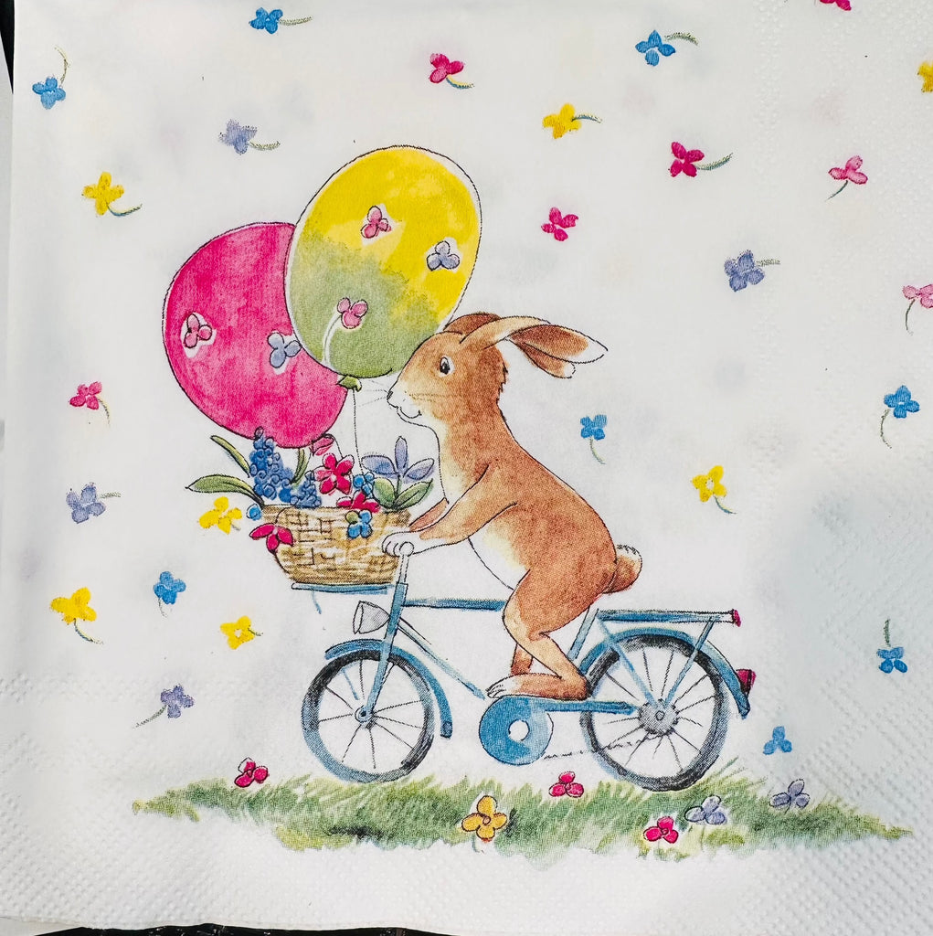 Easter Ride Lunch Napkin Set of 2 Double Sided