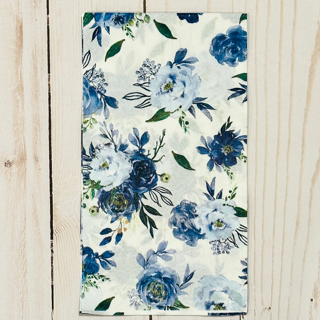 Blue & White Floral Guest Napkin (Set of 2)