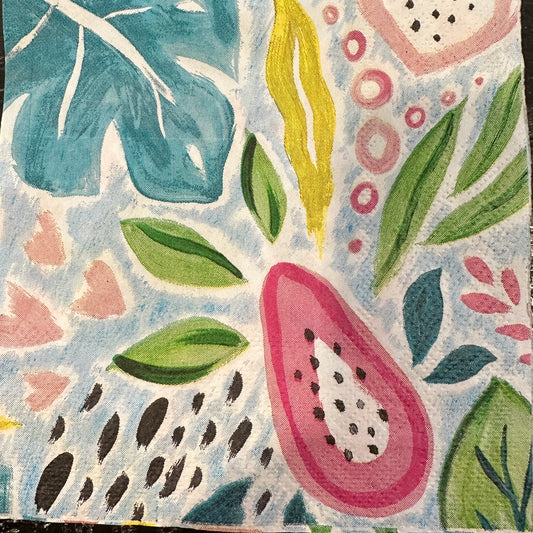 Tropical Floral Cocktail Napkin (2)