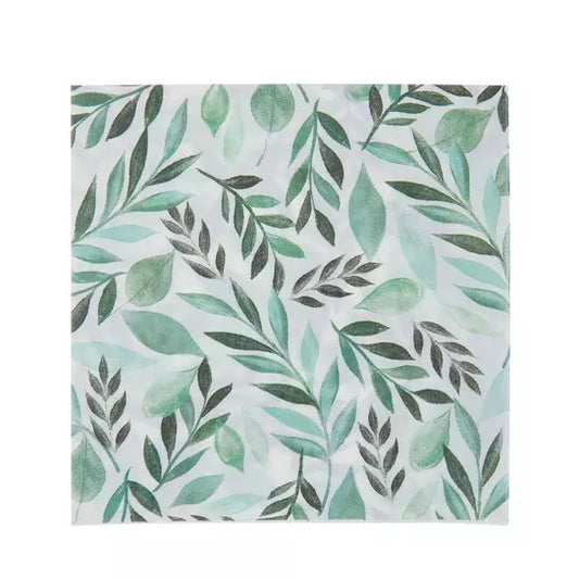 Watercolor Leaves Cocktail Napkin (set of 2)
