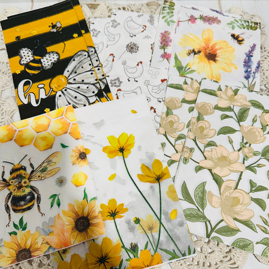 Bees & Blooms Napkin Bundle of 12