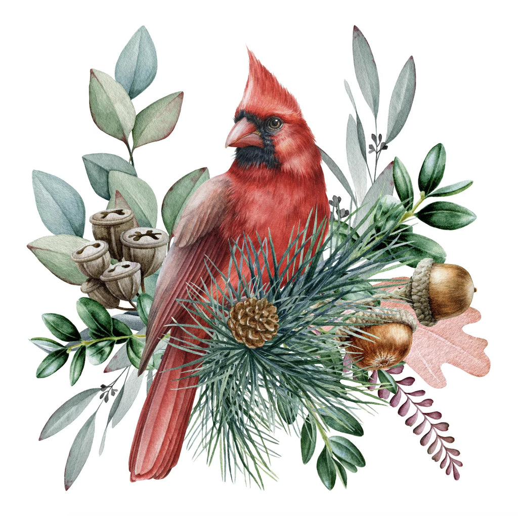 Red Cardinal Cocktail Napkin (Set of 2)