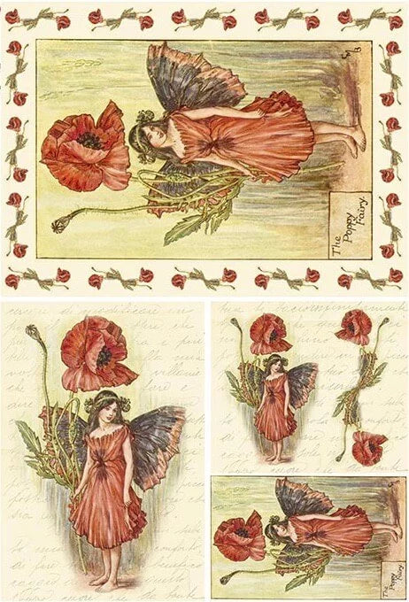 Paper Designs Rice Paper Fairies with Poppy 0044