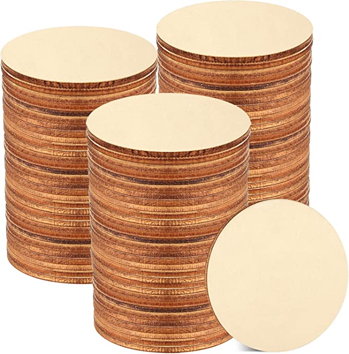 Unfinished Wooden Circles Blank Natural 3" (Set of 10)