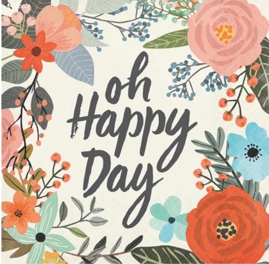 Oh Happy Day Floral Napkin (Set of 2)