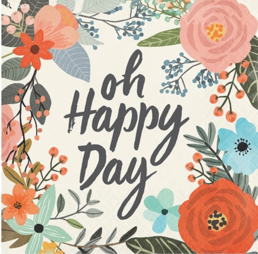 Oh Happy Day Floral Napkin (Set of 2)