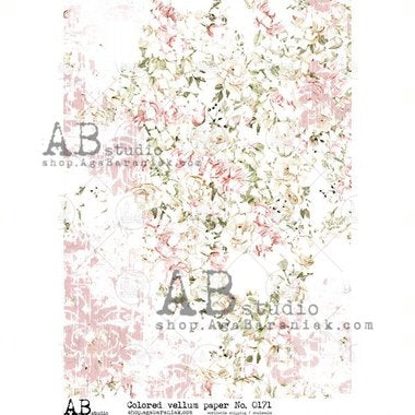 AB Studio Vellum Paper A4 0171 Floral Grunge