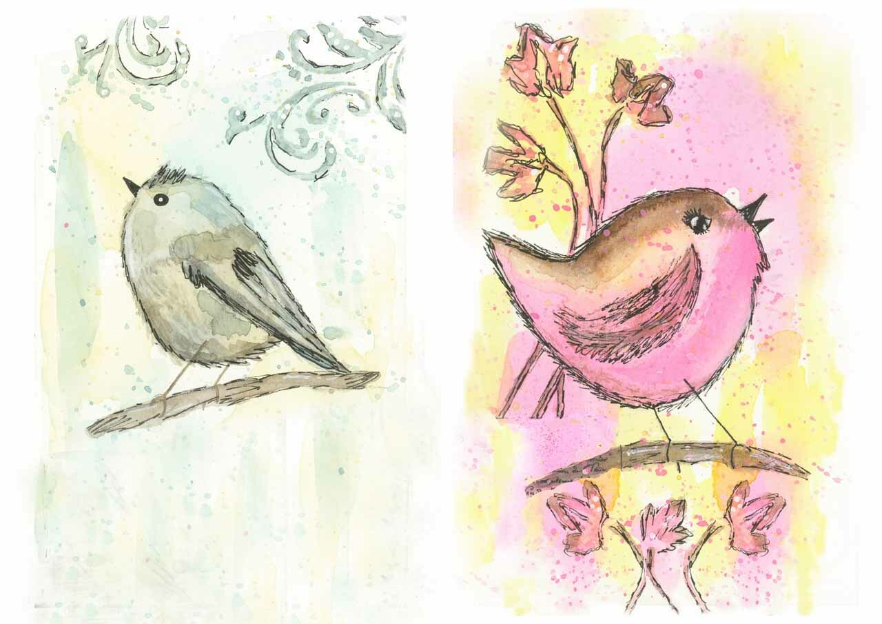 Decoupage Queen Rice Paper Old to Ooh La La Bird Melodies #0230