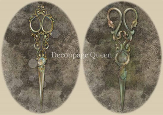 Decoupage Queen Dainty & The Queen Pair of Scissors #0280