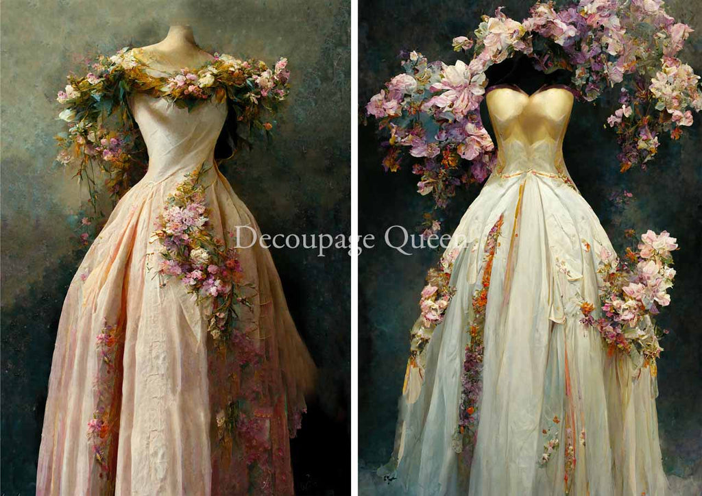 Decoupage Queen Spring Gowns #0416