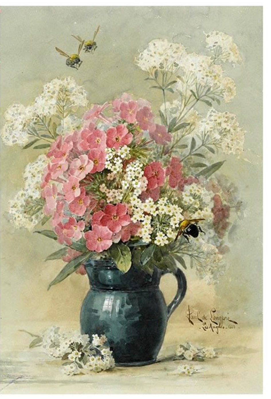Paper Designs Rice Paper Floral Bouquet in Vase #0320
