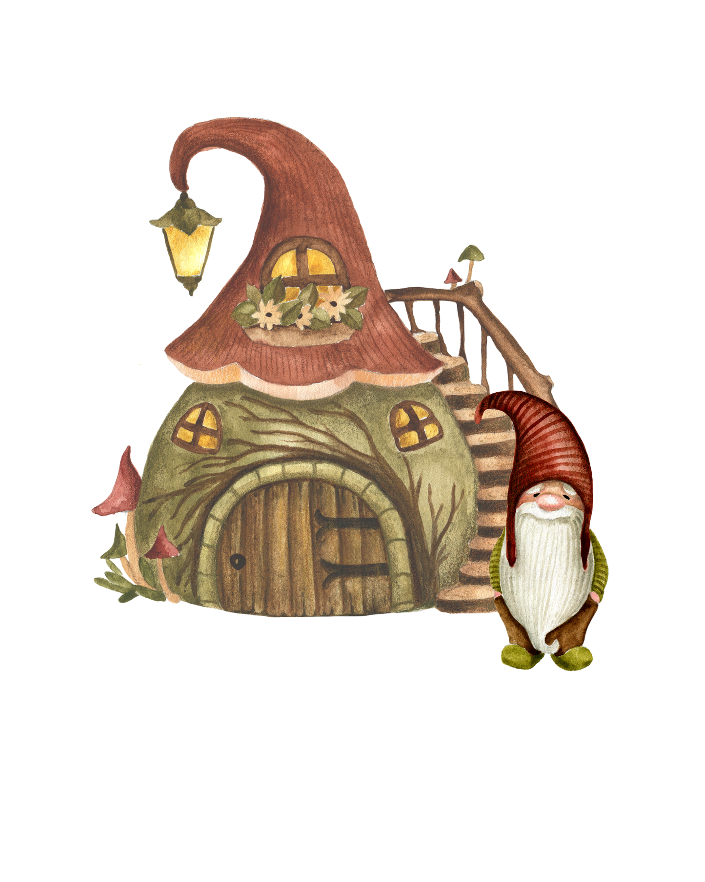 Gnome with House Printable Graphic