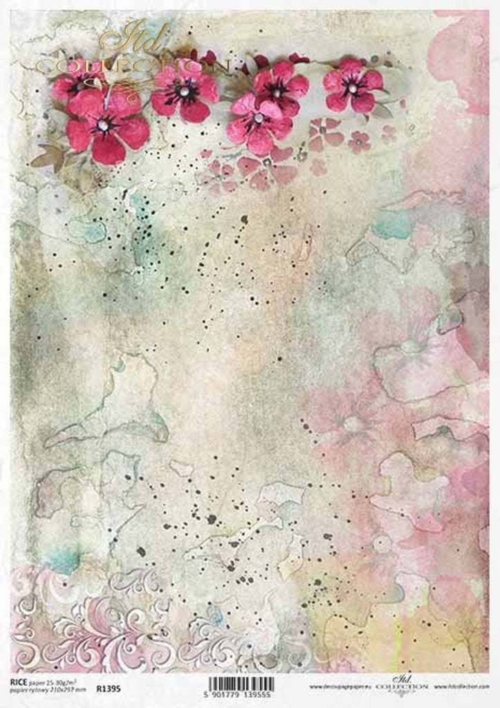 ITD Collection Rice Paper Pink Watercolor #R1395