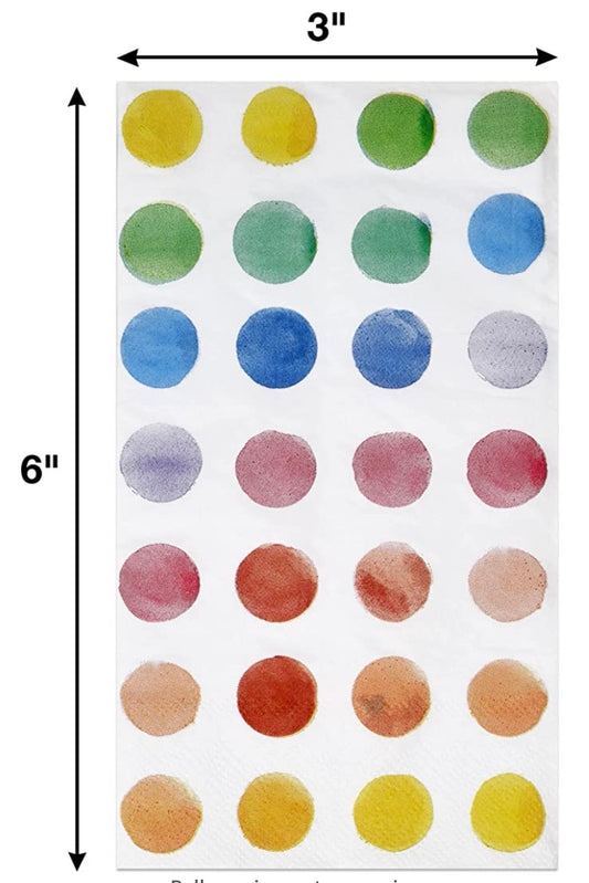 Watercolor Dots Napkin - Guest Size (Set of TWO)