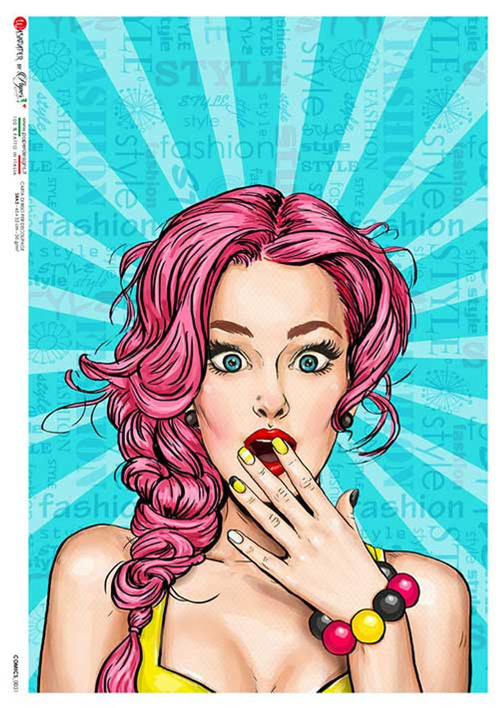 Paper Designs Rice Paper Blue Starburst Pop Art PD Comics #0031
