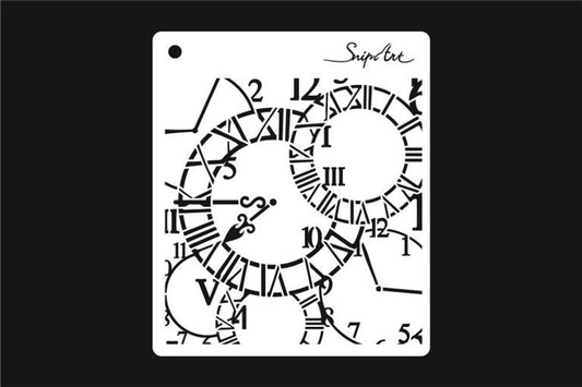 Snipart Stencil - Industrial Factory Stencil Clocks